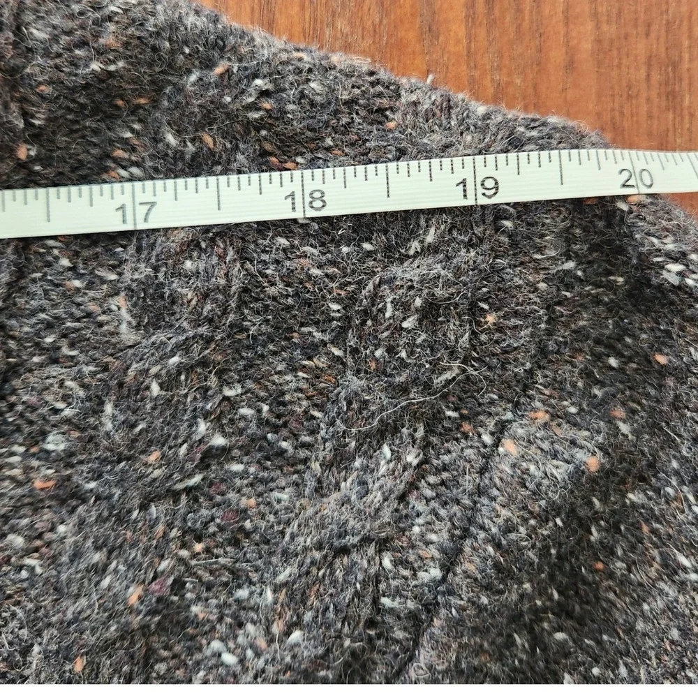 Buckle Black Men’s Cable Knit Mock Neck Sweater Size L‎ Gray Wool Blend